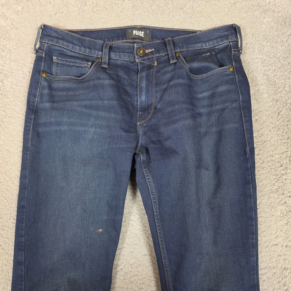 PAIGE Jeans Mens 34x32 Lennox Slim Fit vDark Blue Good Stretch Rayon Blend Denim